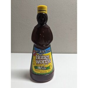Vtg MRS BUTTERWORTH'S 24oz PLASTIC Lite SYRUP Amber Brown